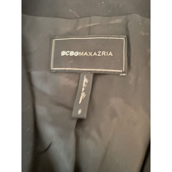 BCBGMAXAZRIA Black Cropped Blazer Jacket Derek Size S Tailored Stretch Evening - Picture 7 of 9